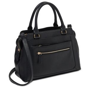 NWT Multi-Compartment Marli Convertible Satchel Handbag Black